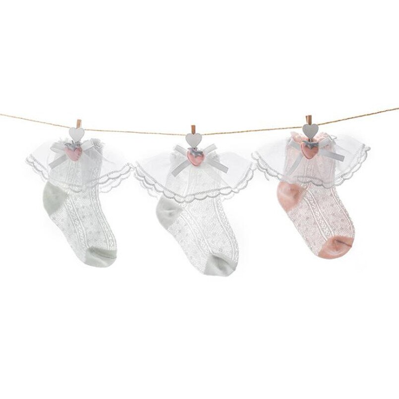 3 pairs/lot newborn baby girls socks summer cozy tulle mesh infant floor socks princess girls party wedding socks meias: b / 0 to 12m