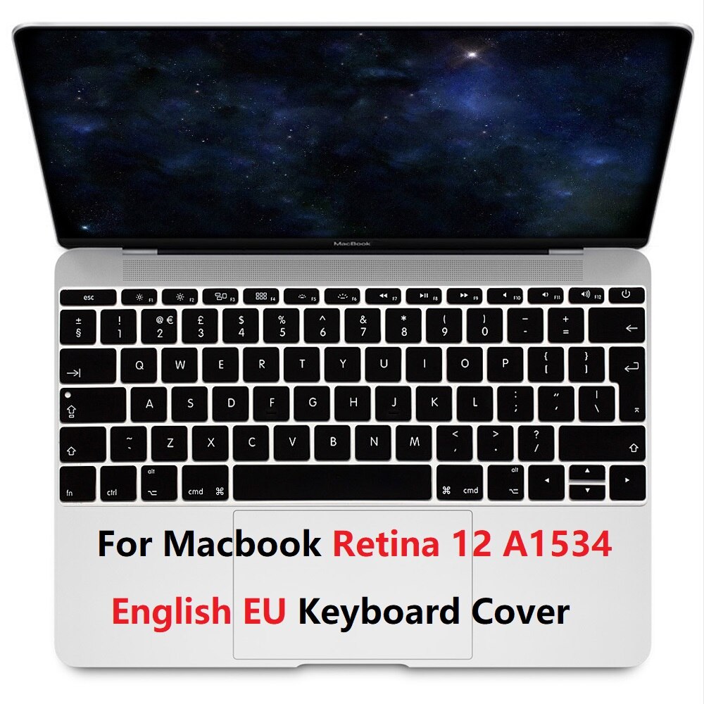Eu Voor Macbook Retina 12 A1534 Toetsenbord Film Protector Soft Silicon Keyboard Skin Engels Eu Toetsenbord Cover