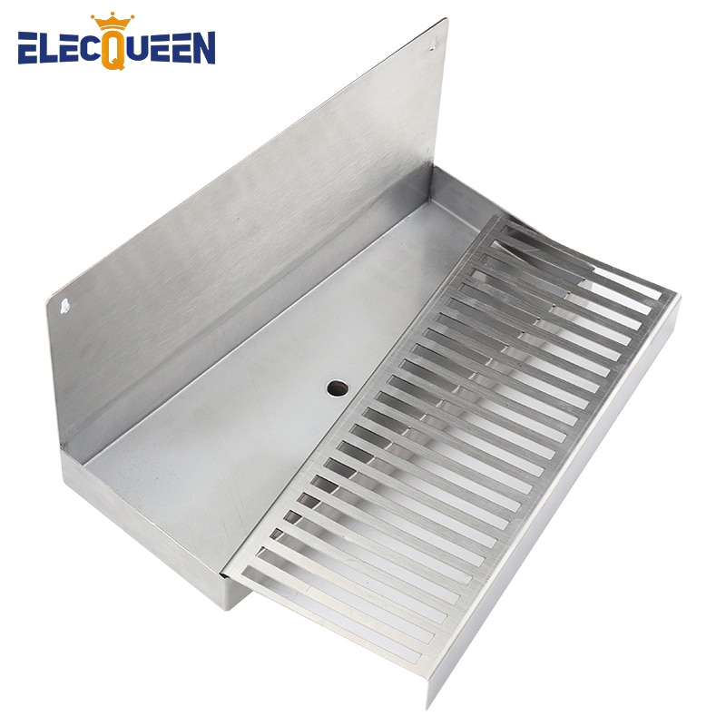 Beer Drip Tray Stainless Steel 304 Wall Mount Drip Tray with Hole Drain ,Drainer At The Bottom,Kegging Equipment,Homebrew Supply