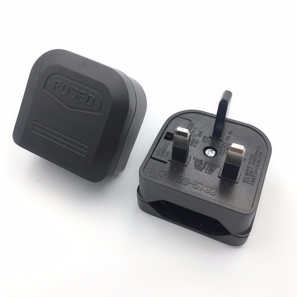 Uk-pluggadapter europeisk euro til britisk strømadapter type g-plugg med sikring eu til britisk reiseadapter ac-strømledning stikkontakt