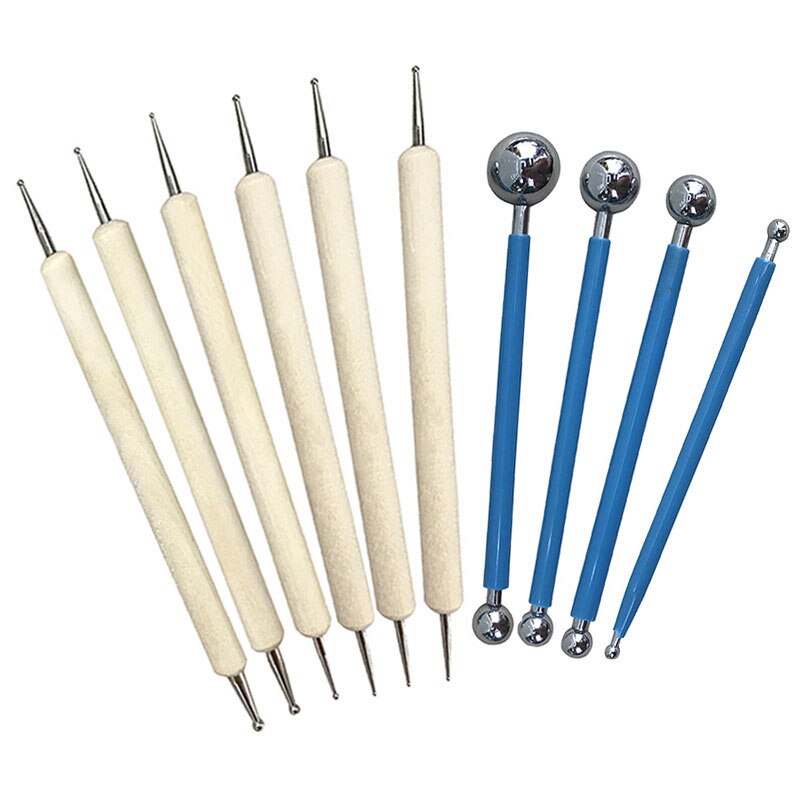 10 Pcs Ball Stylus Dotting Tools Clay Ceramics Pottery Carving Embossing Sculpting Set HYD88