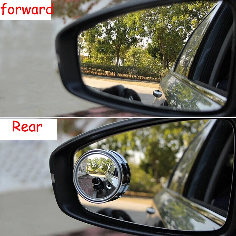 2 Stuks 360 Graden Dodehoekspiegel Auto Achteruitkijkspiegel Kleine Ronde Spiegel Omkeren Magic Blind Gebied Interieur Spiegels Accessorie