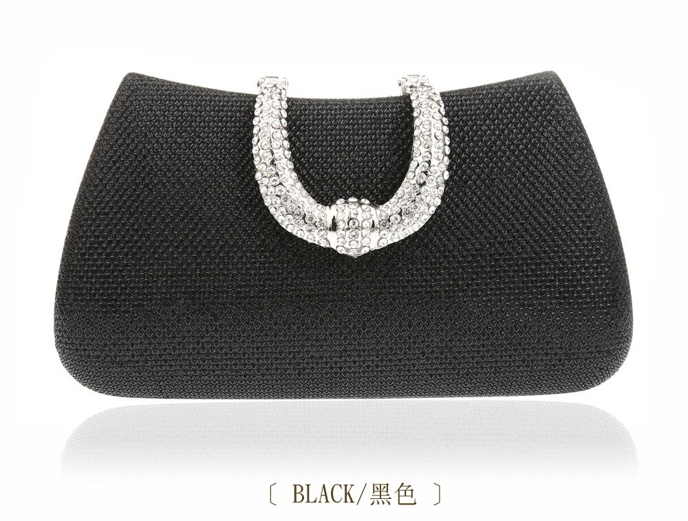 Vrouwen Tas Dag Koppelingen Strass Diner Tas Clutch Avondtasje Clutch Dames Jurk Tas Portemonnees En handtassen: Black