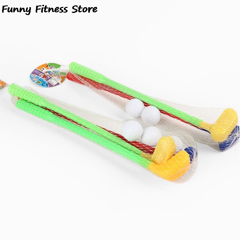 1Set Plastic Golf Speelgoed Voor Kinderen Grappige Sport Oefening Beginner Mini Putter Golf Club Kind Kids Bal Training Trainer set