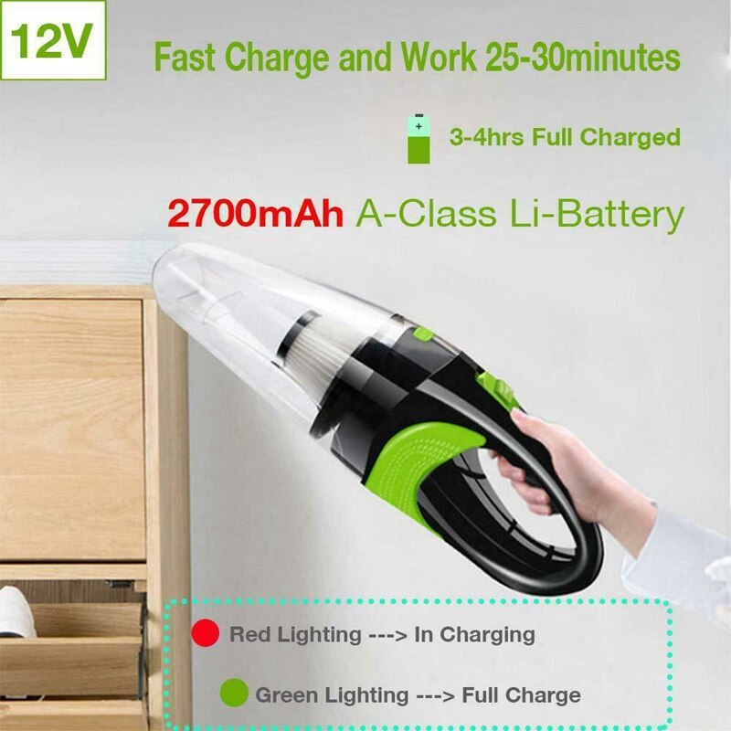 Strong Power Car Vacuum Cleaner for Home Car Portable Handheld Vacuum Cleaner 120W Mini Car Vacuum Cleaner