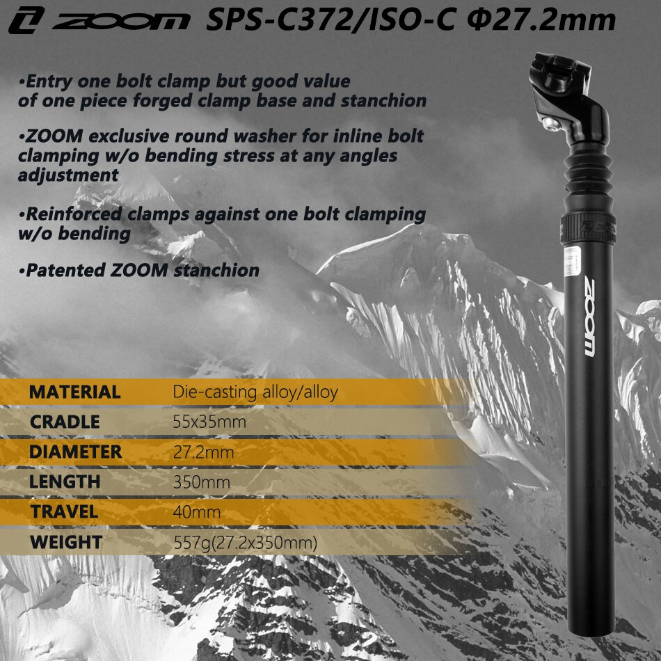 zoom fjæringe setepinne 27.2/31.6mm mtb landeveissykkel setepinne aluminium landeveissykkel damesykkel salrør sykkeldeler demper setepinne