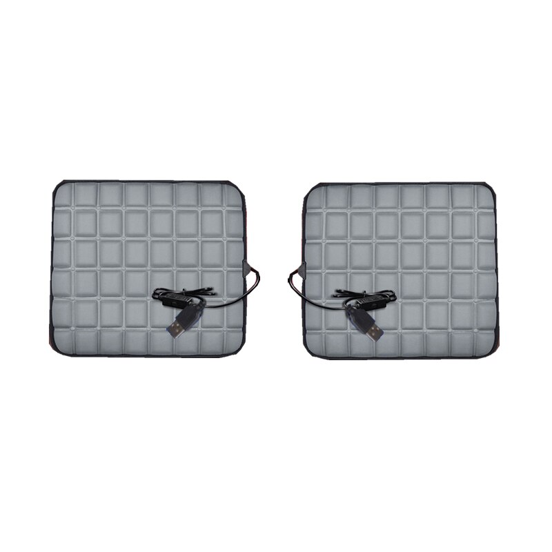 12V Baumwolle Auto Sitzheizung Kissen Sitz Wärmer Winter Haushalt Abdeckung Elektrische Heizung matt Winter Wärmer Autos Sitz Heizung: grau 2Stck-USB