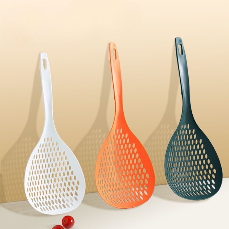 Strainer Scoop Colander Slotted Pasta Spoon Plastic Skimmer Spoon with Handle Food Drain Shovel for Kitchen Cooking