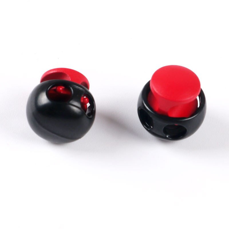 Tope de cordón de cierre a presión redondo de 12mm de diámetro, tapa de cuerda, cierre de cordón, Clip de resorte para piezas de cordones de ropa: Red