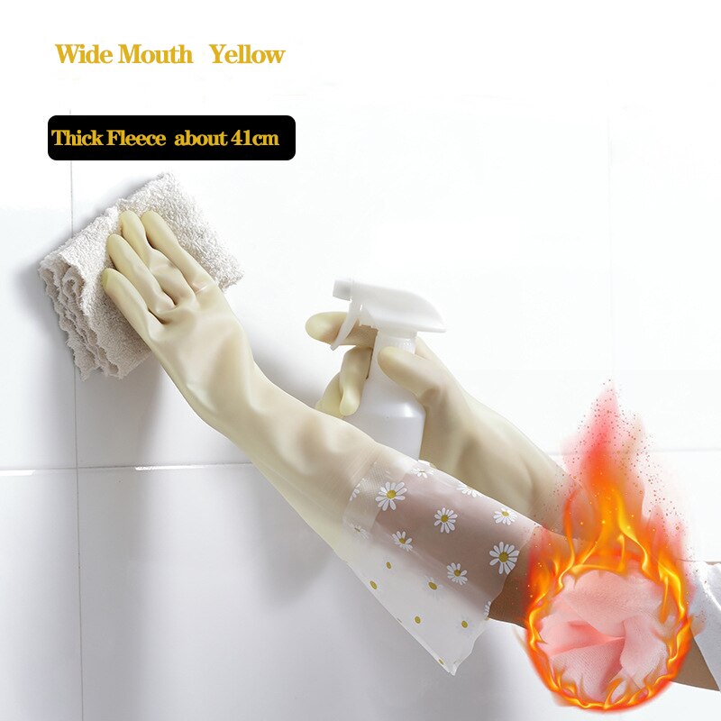 Haushalts Handschuhe Gummi Wasserdicht Geschirr Handschuhe Dicke Warme Arbeit Handschuhe Dauerhaft Öl-nachweisen Schlecht Küche Reinigung Werkzeuge