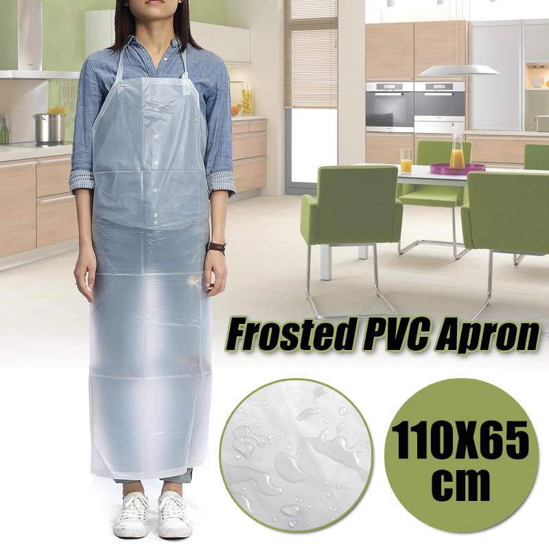 110X65cm PVC Chef apron Transparent waterproof apron oil-proof plastic apron oil and acid and alkali protection Kitchen Apron
