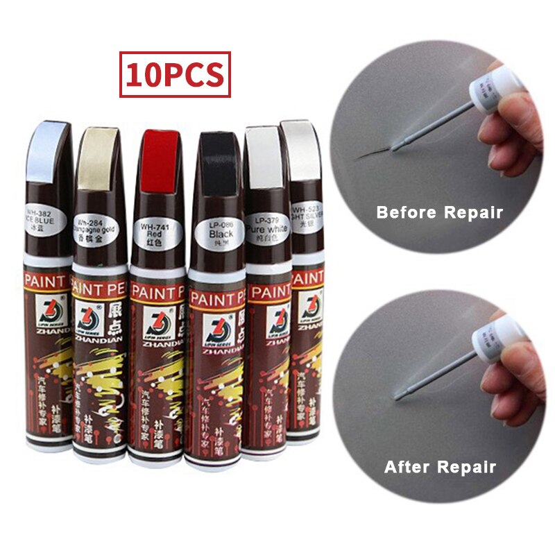 10ps bilfylling ripe reparasjon lakk penn pleie bil styling lakk reparasjon fikse verktøy autolakkering ripe clear remover for bil