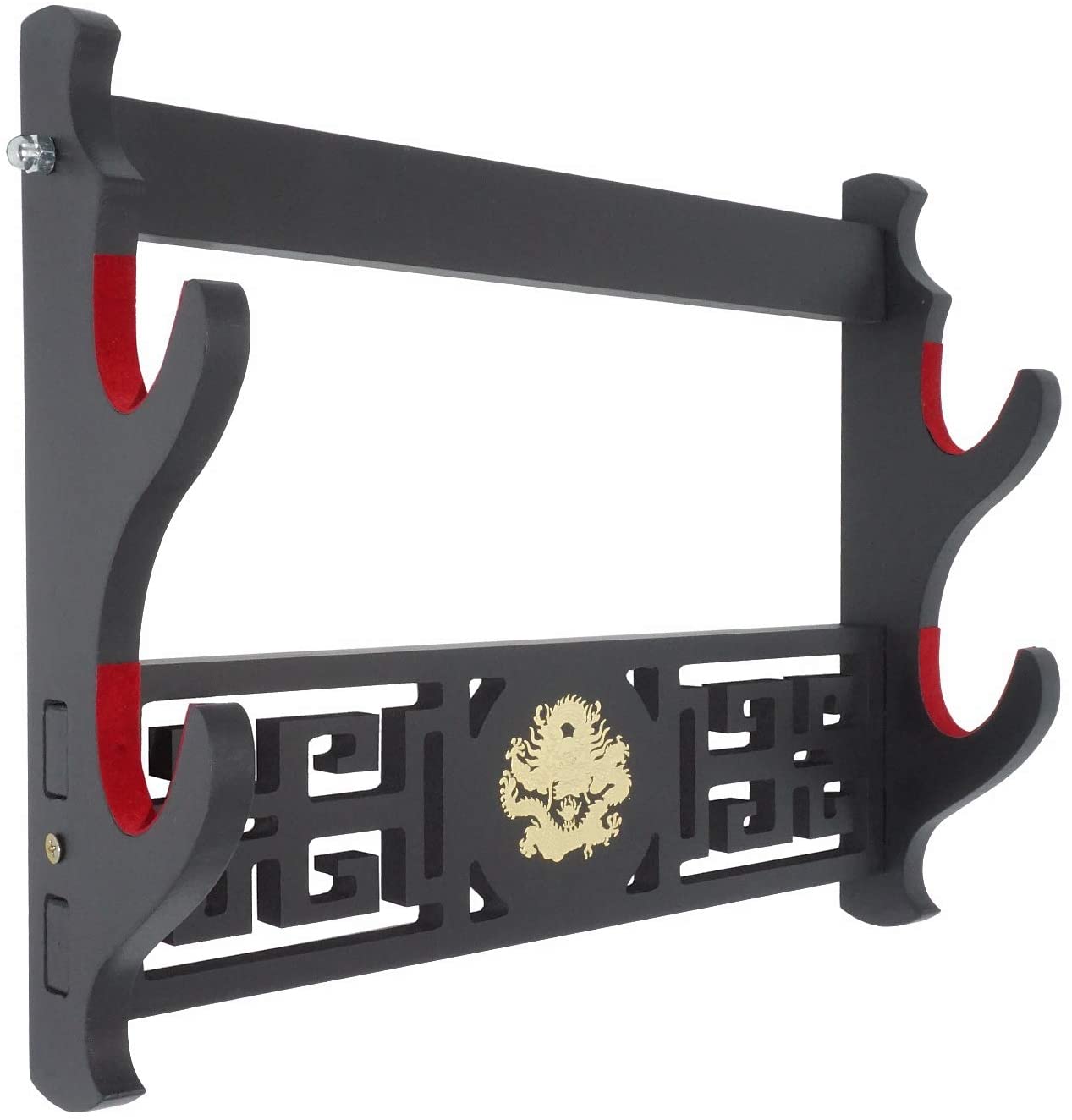 Porte-épée de Dragon, support mural en velours rembourré Katana, porte-épée de samouraï, présentoir: 2-Tier
