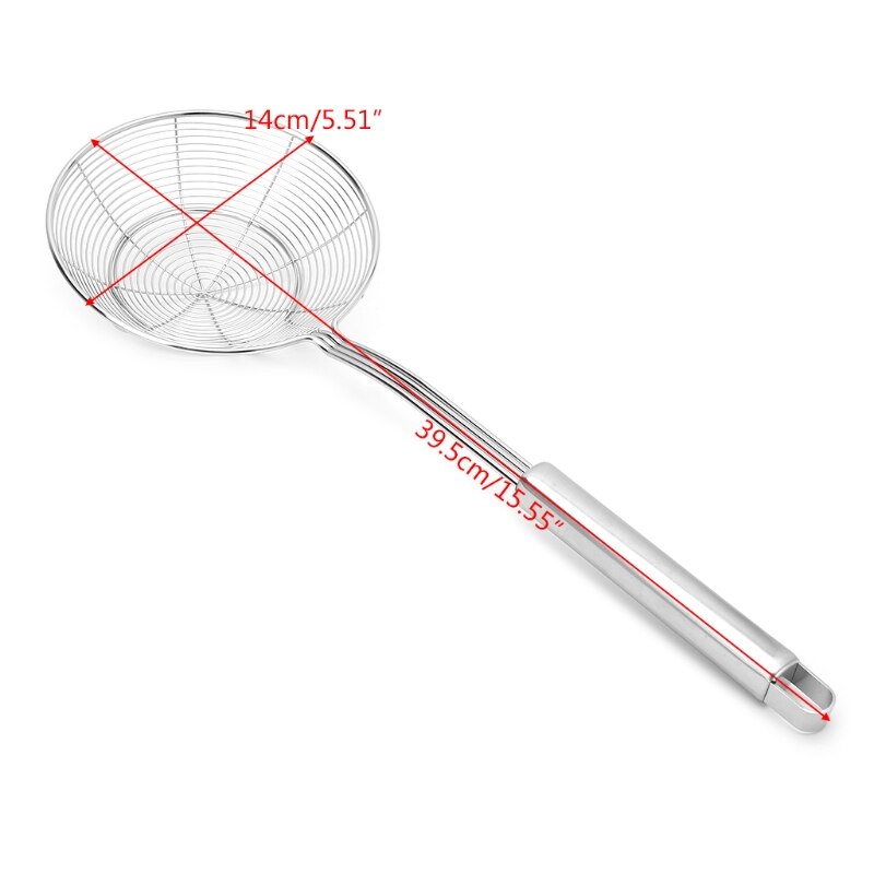 W3JA Solid Spider Strainer Skimmer Ladle Stainless Steel Kitchen Utensil Tool