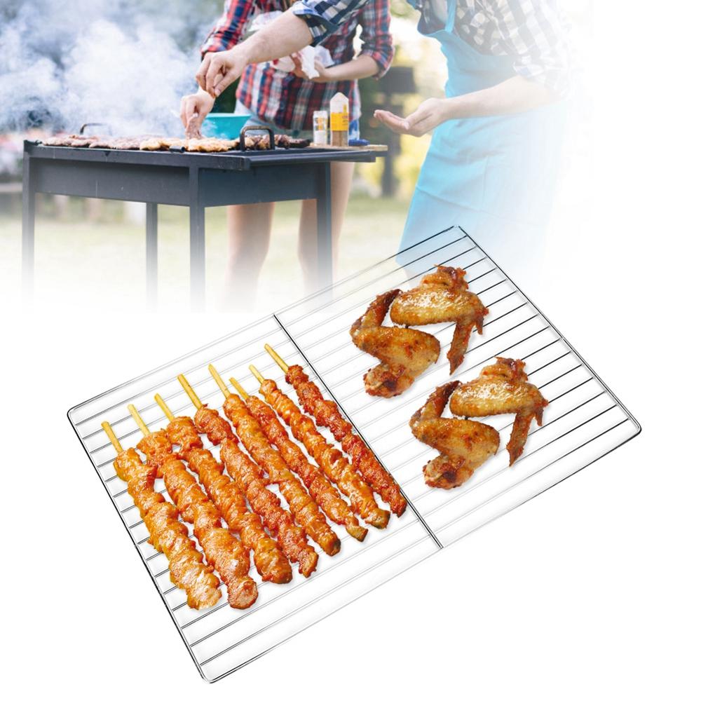 BBQ Barbecue Stainless Steel Square Non-stick Barbecue Net Barbecue Turkey Microwave Oven Grill Outdoor Camping Picnic Tools