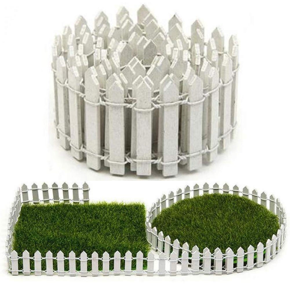 Mini Houten Hek Barrière Houten Craft Hek Diy Tuin Kit Plant Bloem Ingemaakte Landschap Decor Accessoires Buigbare Hek