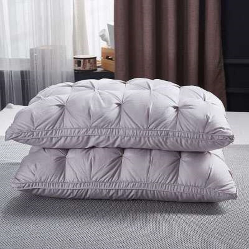 100% Cotton pillowcase White Goose Down/feather Pillow Orthopedic Neck Pillows Health Pillow for Sleeping