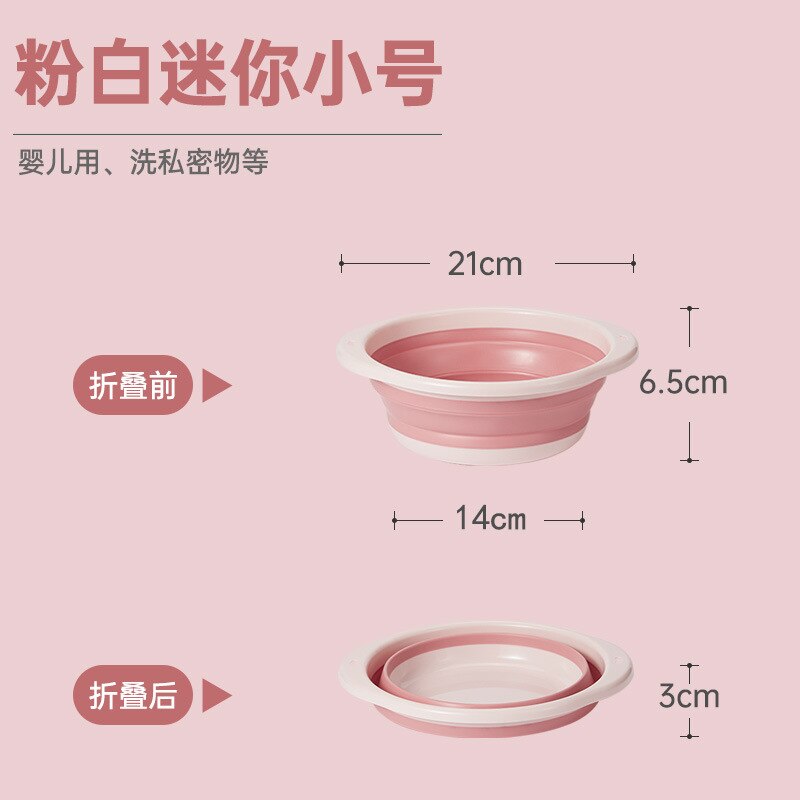 Silikon Klapp Waschbecken Rahmen kinder Waschbecken Cartoon Einziehbare Zu Hause Student Schlafsaal Baby Wasser Becken Waschbecken: pink mini