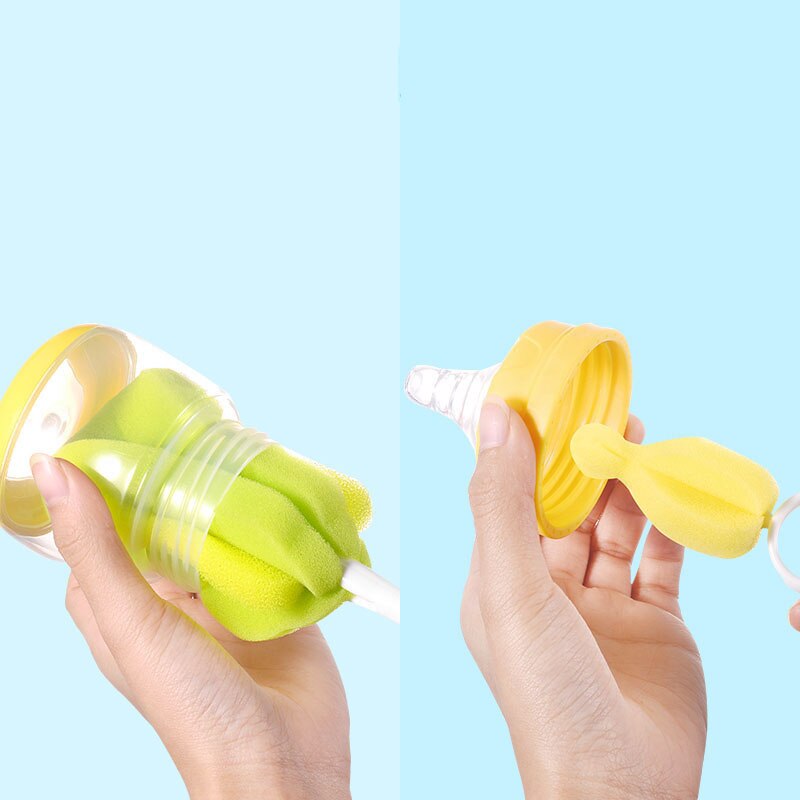 2Pcs/Lot 360 Degrees Rotating Sponge Feeding Cup Straw Cleaner Care Baby Sterilizati Baby Bottle Brush Set Cleaning Brush Tool