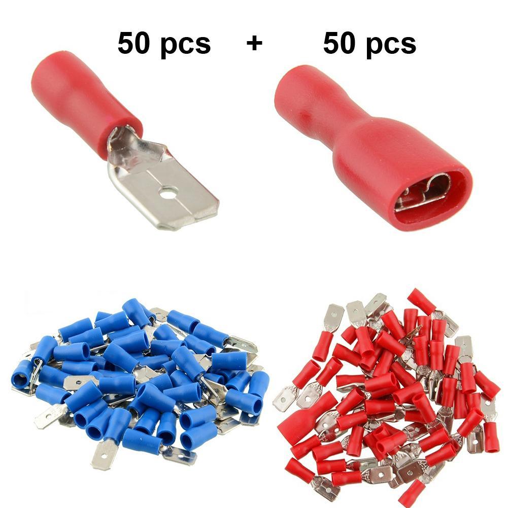 50 paires isolées bêche électrique à sertir câble connecteur Kit de bornes pièces de rechange automatiques