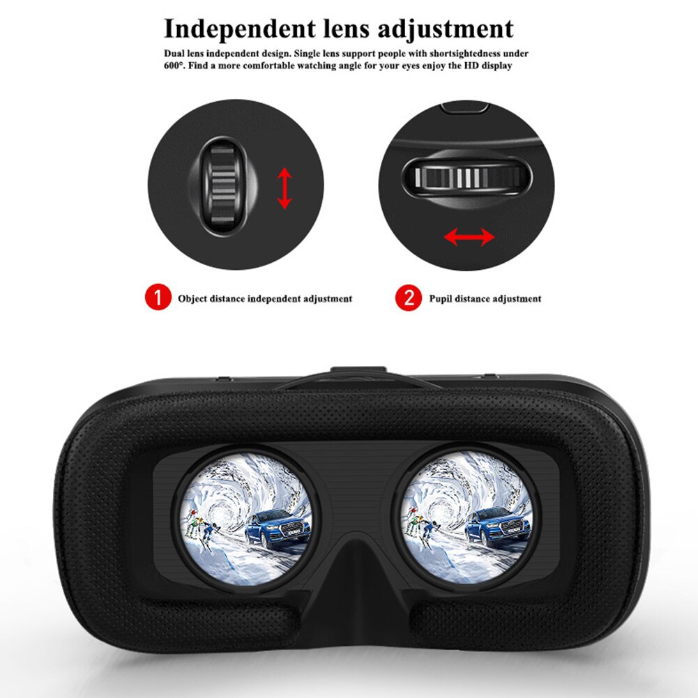 Soft Adjustable Huge Screen Easy Install HD Goggles For Phone 4.5 To 6inch Full Review Detachable VR Headset 3D Glasses