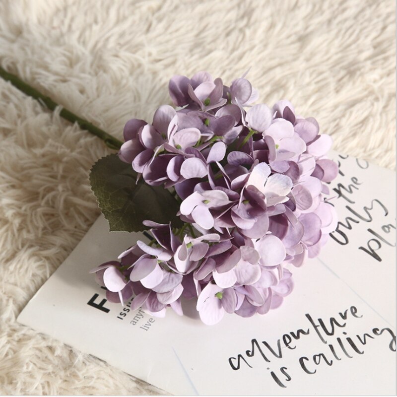 5 kunstige hortensia buketter bryllupsdekorasjon blomster hjem diy innendørs møbler blomsteroppsats fotorekvisita jul: 8