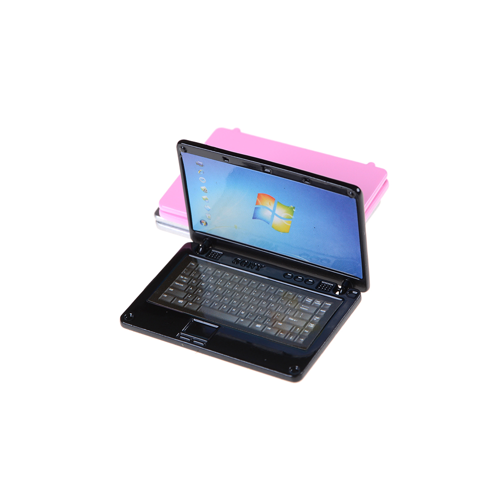 1/12 Poppenhuis Miniatuur Mini Notebook Computer Simulatie Laptop Model Speelgoed Voor Poppenhuis Decoratie Meubels Speelgoed Accessoires