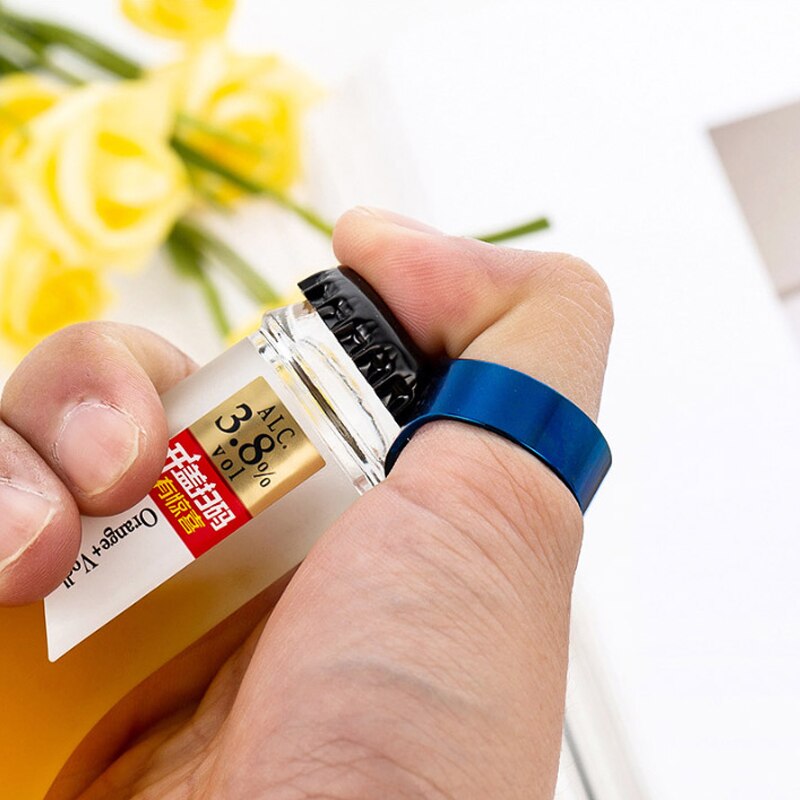 22MM Tragbare Mini Ring Bahre Flasche Öffner Edelstahl Finger Ring-bilden Flasche Bahre Deckel Öffnung Entferner Küche Bar Werkzeuge