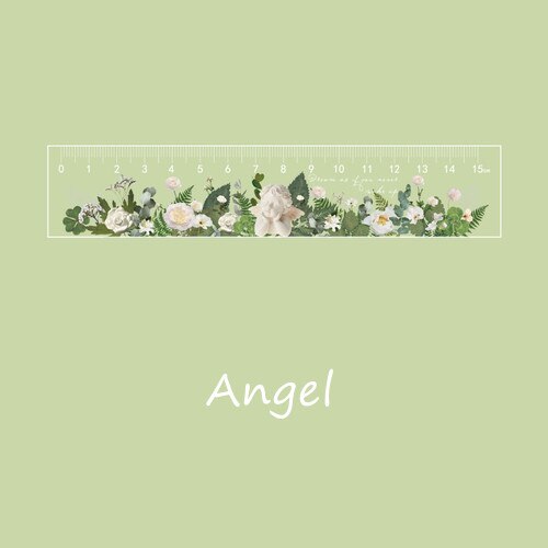 15 Cm Daisy Rose Ruler Multifunction DIY Drawing Tools Student Flower Rulers Double-duty School Office Supplies Stationery: angel