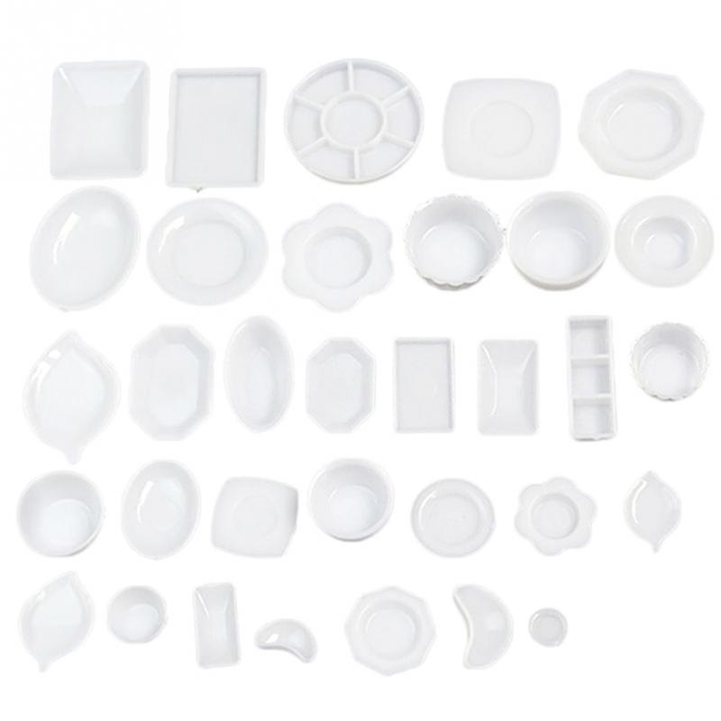 33Pcs Miniature Tableware Plastic Plate Dishes Set Mini Food the goods for kitchen: Default Title