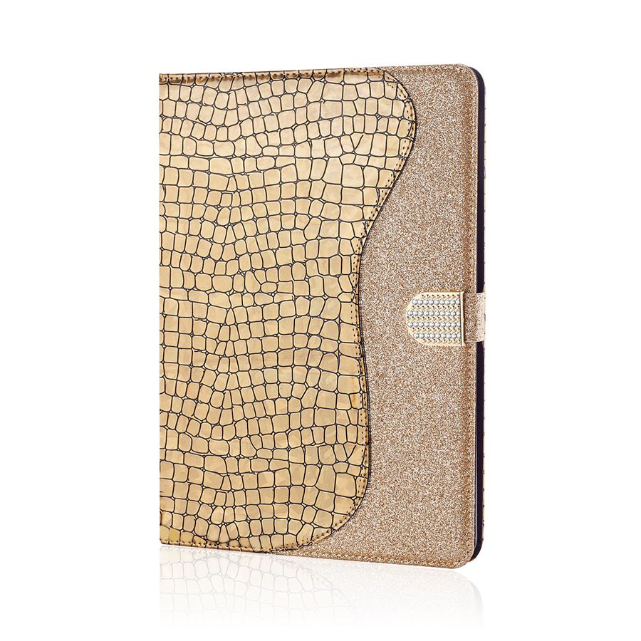 Para Samsung Galaxy Tab E T560 SM-T560 9,6 pulgadas fundas Bling Glitter Smart cuero soporte tabletas funda +: golden