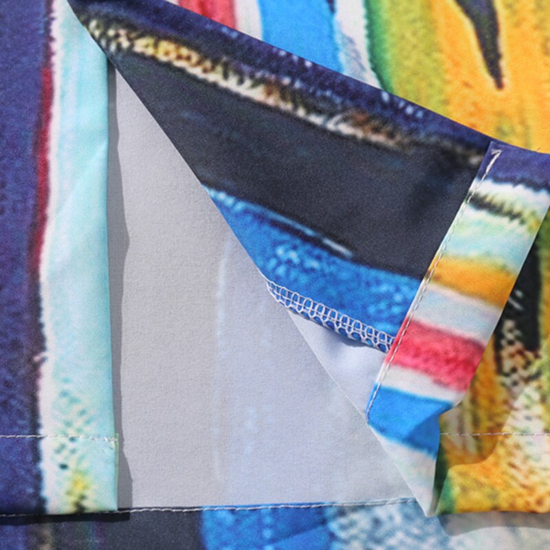 Uomini Camicia Hawaiana Pittura Arcobaleno Striscia di 2020 Camicia anca salto Streetwear Harajuku Camicia Spiaggia HipHop Camicette proprietà Del Manicotto Del Bicchierino