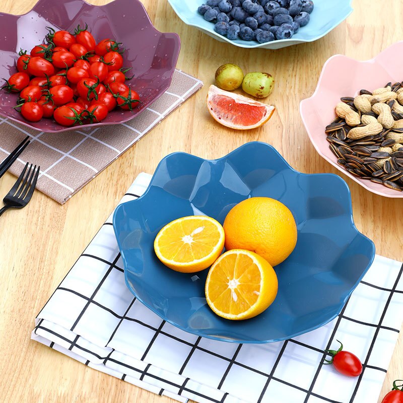 Fruitschaal Thuis Woonkamer Plastic Bloem Effen Opslag Container Kantoor Snoep Snack Zaden Moer Plaat Gedroogd Fruit Kom