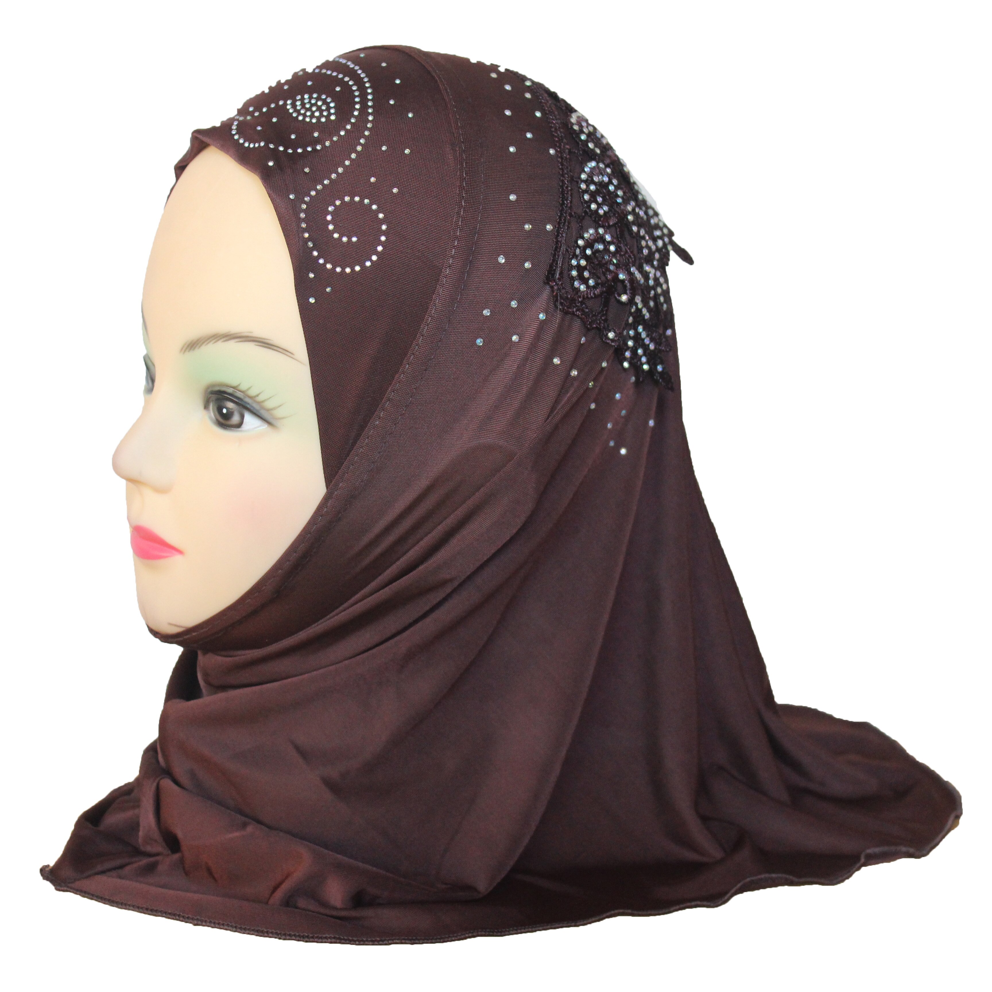 Moslim Kids Meisjes Hijab Mooie Islamitische Borduren Sjaal Sjaals Met Mooie Boor Voor 2 Tot 5 Jaar Oud Meisjes