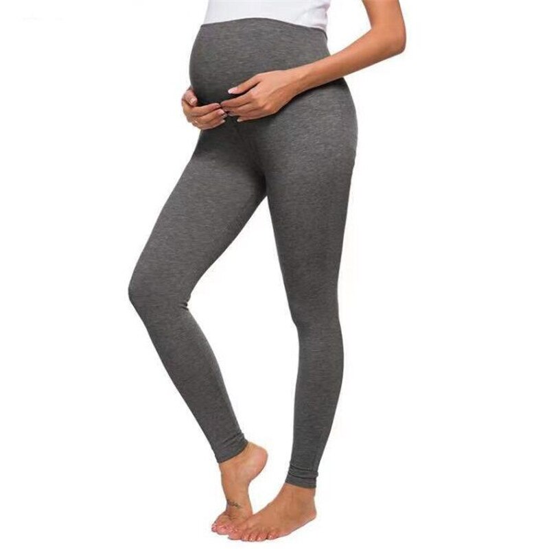 Belly Skinny Maternity Leggings For Women Over Bump Plus Size Pregnancy Legin Lounge Pants Plus Size 2XL XL S Dark Grey Black