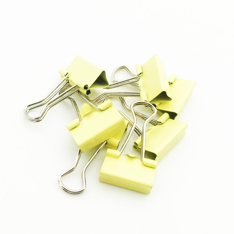 Yellow Mini Metal Paper Clips 15/19/25/32/41/51mm Colorful Candy Color Clip For Book Stationery School Office Supplies SC147