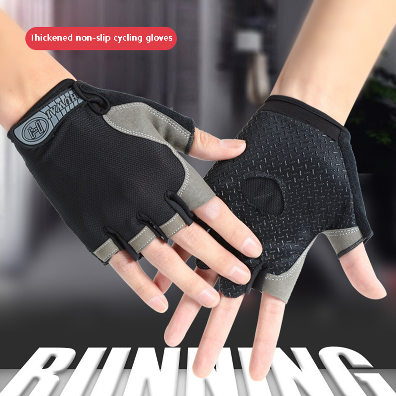 Guantes de gimnasio Guantes sin dedos Guantes antideslizantes que absorben los golpes Guantes transpirables Guantes deportivos para entrenamiento Levantamiento de pesas Ciclismo