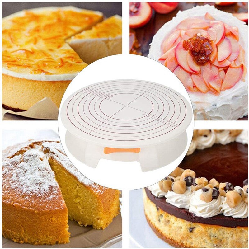 Birthday Cake Turntable Rotating Plastic Anti-Skid Cake Decor Turntable Cake Rotary Table Round Cake Stand Baking Tools