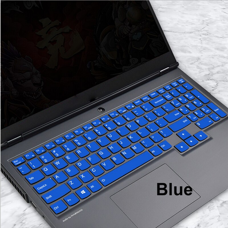 Unique Silicone Waterproof Cover Laptop Keyboards Skin For Lenovo Legion 15.6" R7000/Y7000/R7000P/Y7000P Keyboard Stickers: Blue