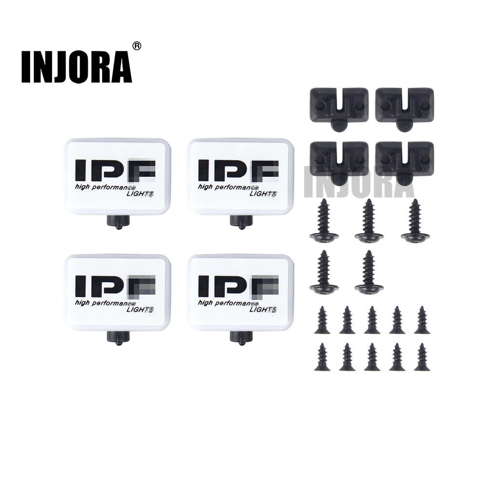 INJORA RC Auto 2/4 Platz LED Licht Abdeckung für 1:10 RC Raupe axial SCX10 90046 Traxxas TRX4 Tamiya CC01 D90 TF2 MST HPI: 4Stck ohne hell