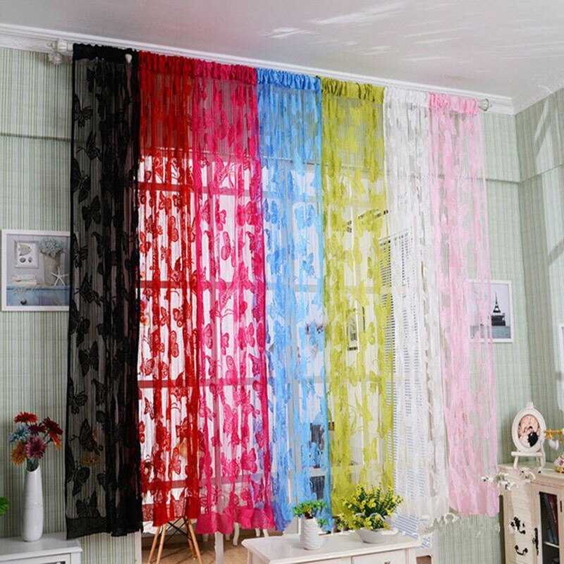 Door Curtain Window Butterfly Fly Net Window Screen Door Curtain Tassels String Room Curtain Divider