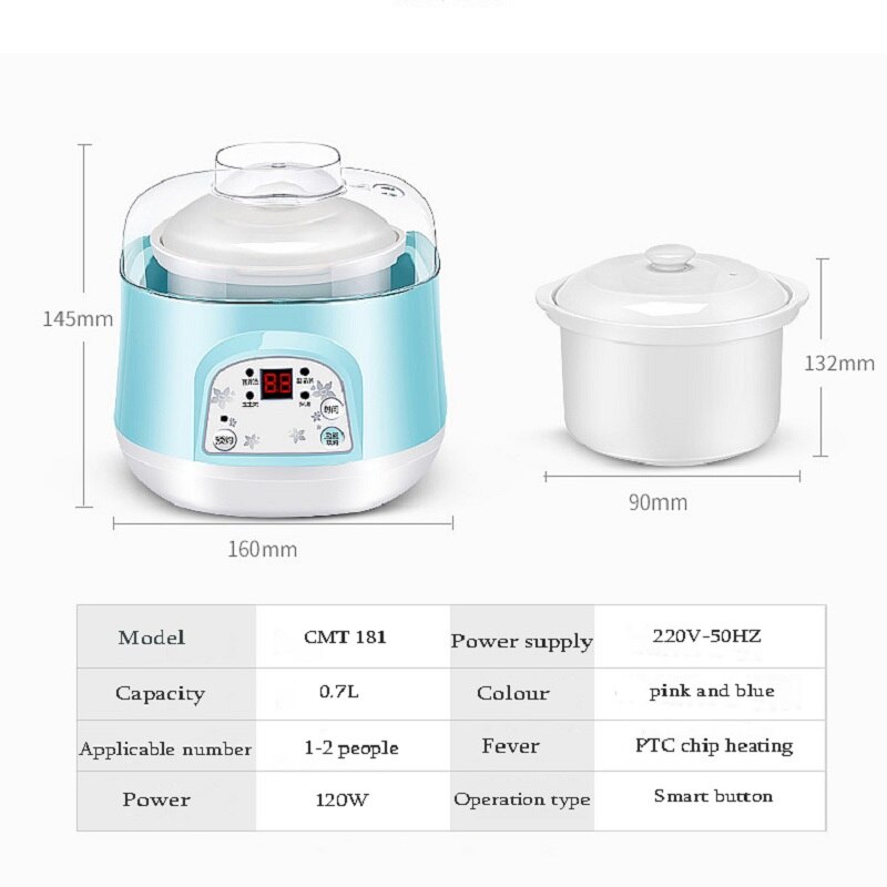 220V Electric Slow Cooker Multifunctional Food Steamer Heating Cup Pot Stainless Steel Steamer Electric Rice Cooker