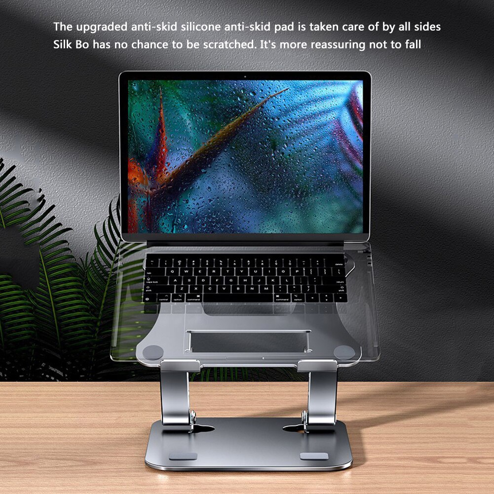 Mc 515 verstellbare, faltbare laptop- und tablet-ständer aus aluminiumlegierung für desktop-pcs und notebooks mit hebe- und kühlfunktion