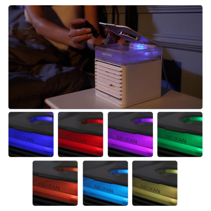 Mini Portable Air Conditioner 3 Speeds 7 Colors Light Conditioning Humidifier Purifier USB Desktop Air Cooler Fan 500 ML Tanks