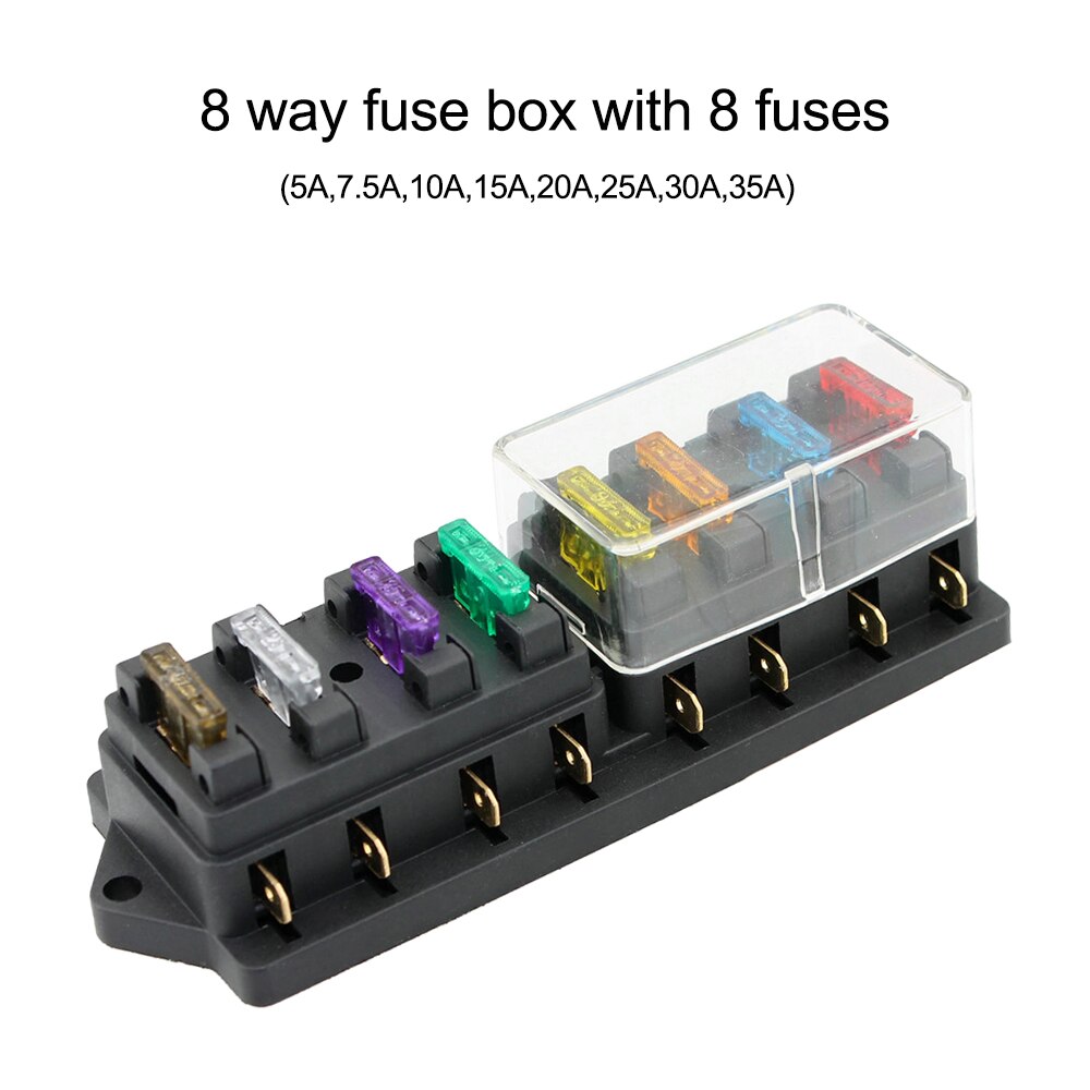 4 -suuntainen / 6 -suuntainen / 8 -suuntainen sulakekotelon pidikkeen sulakerasia 8 vakiosulakkeella kuorma -auton veneajoneuvoon 12v/24v/32v: Moni