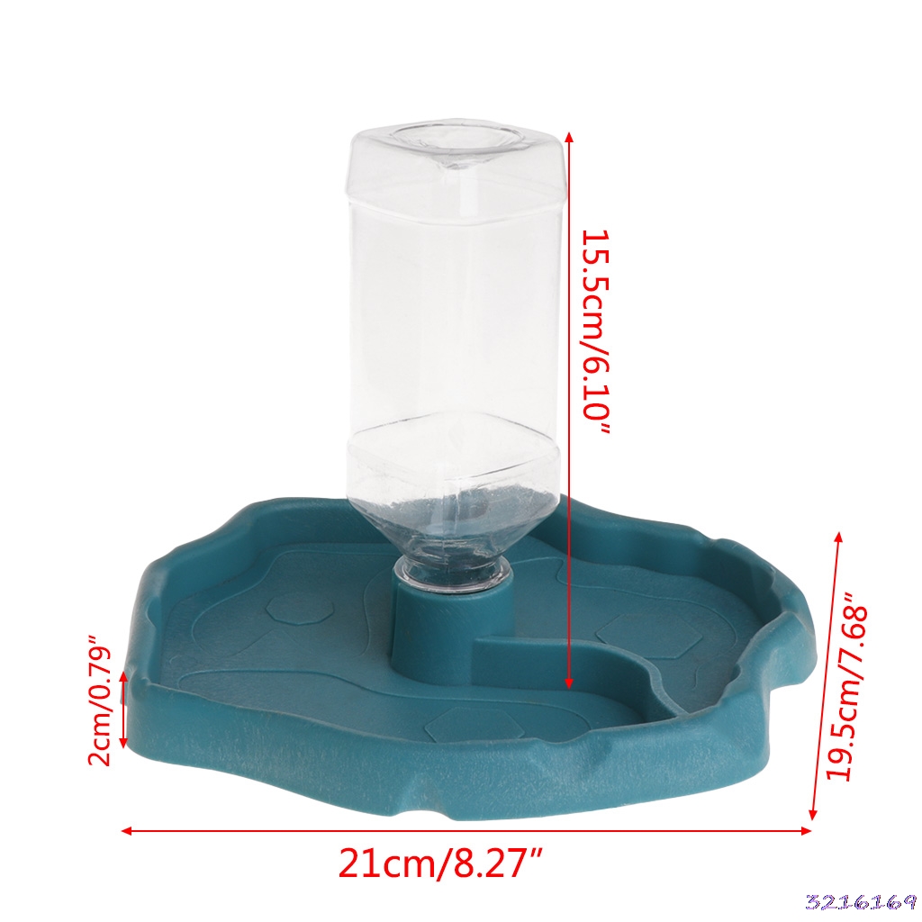 Reptile Feeder 2 in 1 Automatic Water Food Feeding Plate Lizard Turtle Dispenser