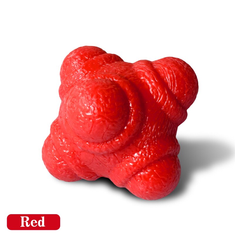Silicagel Agile Gecoördineerd Reactie Oefening Fitness Training Bal 5.5Cm Zeshoekige Reactie Bal: Rood