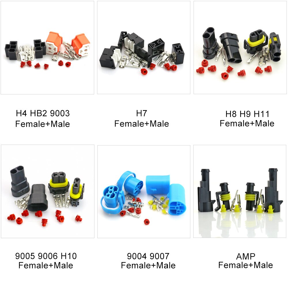 H4 9003 HB2 Keramische Vrouwelijke Socket Adapter Lamp Holder Mannelijke Koplamp Connector H1 H7 H8 H11 9005 9006 Lamp Plug hid Amp Terminal: Male Female / H8 H9 H11 880 881