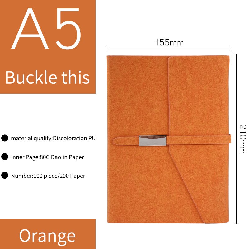 Notebook A5 gevoerd voor business werk: Oranje