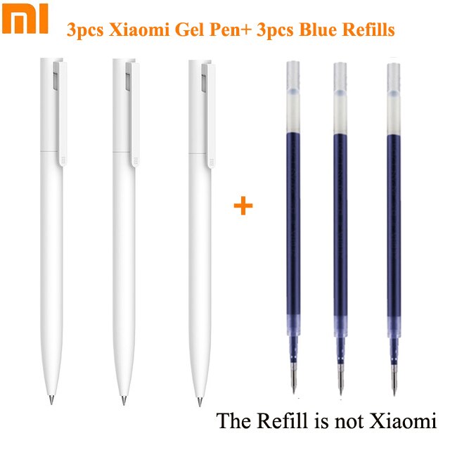 Original Xiaomi Mijia Gel Pen MI Pen 9.5mm Signing Pen PREMEC Smooth Switzerland Refill MiKuni Japan Ink (Black/Blue) Best: Pink